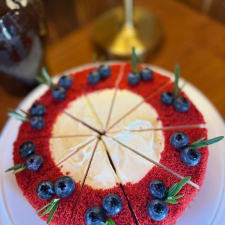 Red velvet blueberry · custom birthday cake, Siwara Cafe Takua Pa