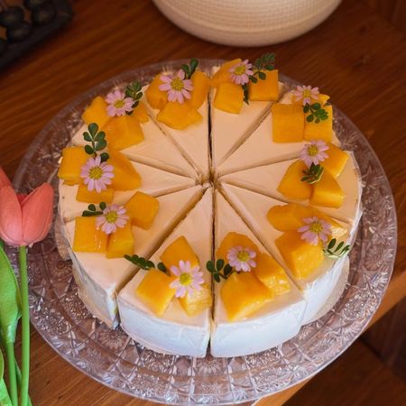 Mango cheesecake · custom birthday cake, Siwara Cafe Takua Pa